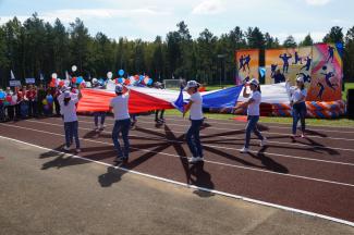 Открытие в поселке Абан стадиона имени Олимпийского чемпиона по греко-римской борьбе А.В. Шумакова 29 августа 2020г