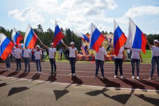 Открытие в поселке Абан стадиона имени Олимпийского чемпиона по греко-римской борьбе А.В. Шумакова 29 августа 2020г